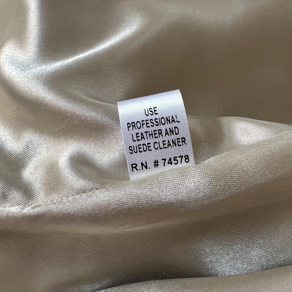 Cache Tan Leather Fitted Jacket W/Removable Fur Collar Size 10 NWT Rare Find!! - Picture 10 of 11